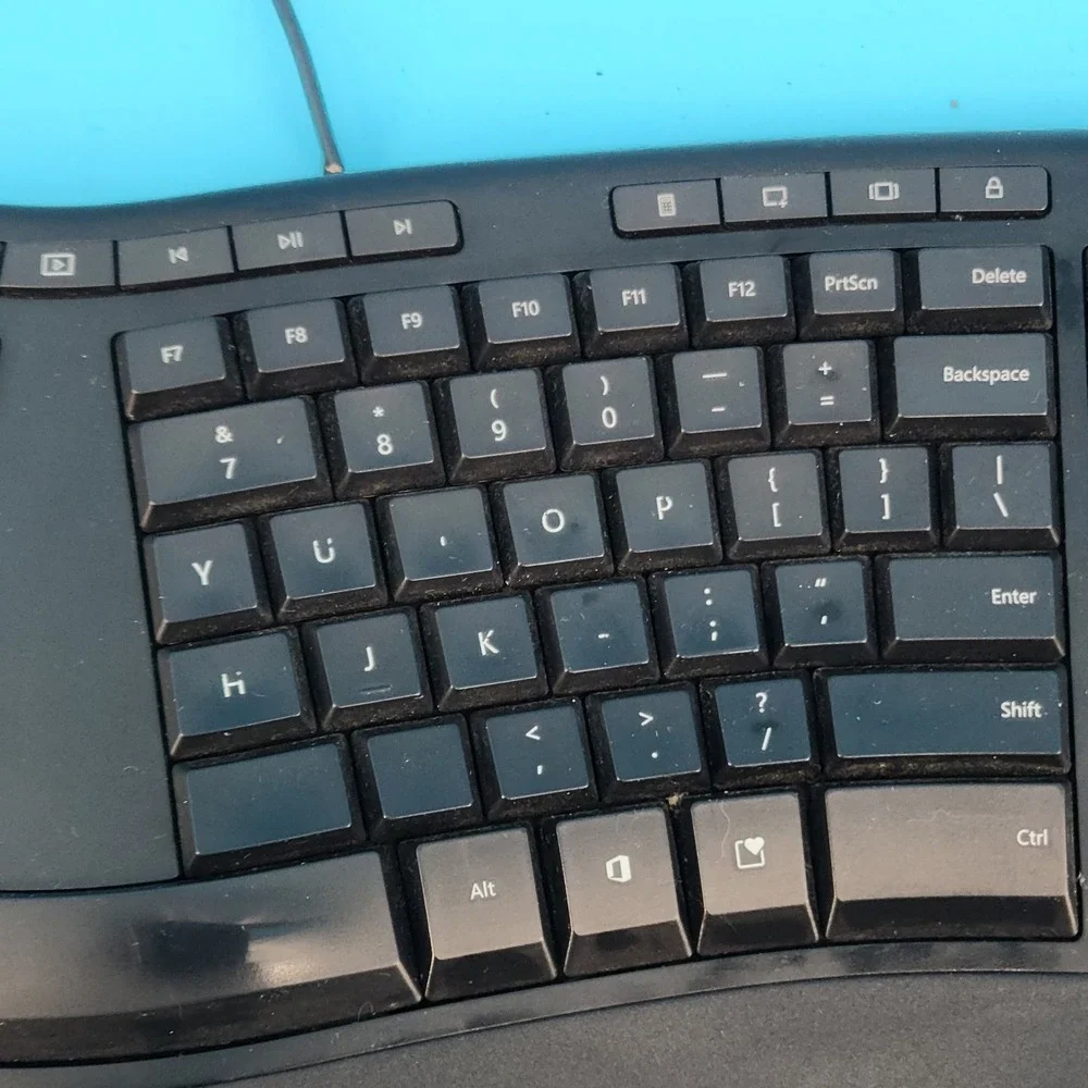 Microsoft Ergonomic Keyboard 1878 LXM-00001 USB Black Tested Working
